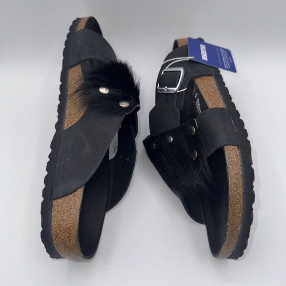 Birkenstock Guam Fur Sandals Men\'s Size 10 EU 43 Black Leather main image 8